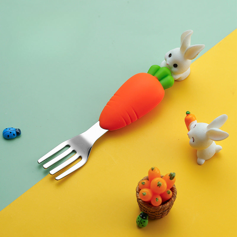 Wholesale Silicone Short Handle Baby Practice Anti-fall Spoon Baby Learning To Eat Training Spoon